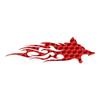 Wolf Head Flames Splash - Vinyl Decal Sticker - 9" x 2.65" - Red Engine Turn view 1