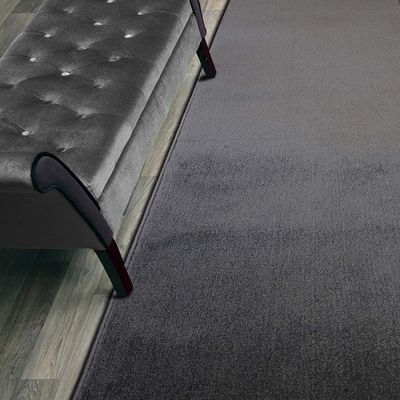 14 ft Long Hallway Kitchen Runner Rugs Non-Skid Washable, 26" X 14' Solid Anthracite Grey Runner Rug, Rubber Backed, Custom Size Floor Mat for Stairs Bedroom Bathroom Entryway, Your Choice of Length