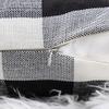 4TH Emotion Set of 2 Farmhouse Buffalo Check Plaid Throw Pillow Covers Cushion Case Polyester Linen for Fall Home Decor Black and White, 24 x 24 Inches view 4