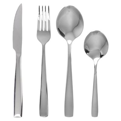Tofficu Dinner Flatware Set 316 Stainless Steel Silverware Forks and Spoons Dishwasher Safe Tableware for Daily Use Gatherings and Parties