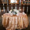Liveinu Sparkle Glitz Sequin Rectangle Tablecloth Party Table Cover Table Runner for Wedding Cake Dessert Table Exhibition Events Table Linens 89"x130" Inch Light Gold view 1