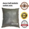 Aaron Craft Lambskin Leather Cushion Pillow Cover (Gray, 18x18) view 2