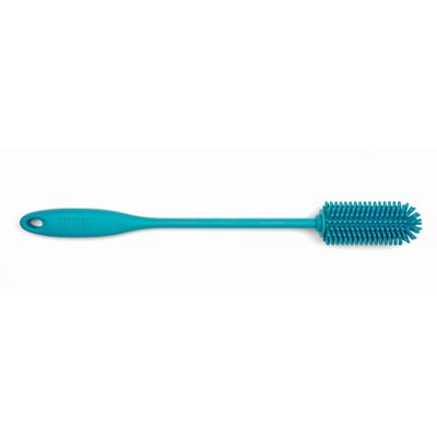 RSVP International Kitchen Scrubber Collection Dishwasher Safe, Silicone Bottle Brush, 12.5", Turquoise