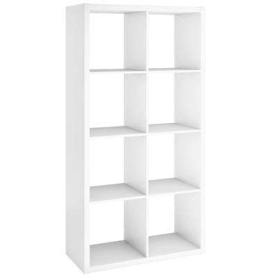 ClosetMaid 4583 Heavy Duty Decorative Bookcase Open Back 8-Cube Storage Organizer in White with Hardware for Closet, Office, or Toys, 57.95" H x 29.84" W