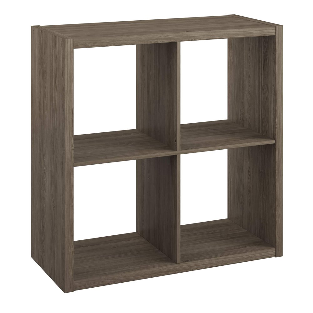 ClosetMaid 4-Cube Decorative Open Back Storage Organizer, Graphite Gray