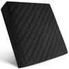 COMFORTANZA Soft 16x16x3 Memory Foam Seat Cushion for Kitchen, Dining, Office Chairs, Cars - Washable Velvety Cover with Waterproof Layer & Non-Slip Base - Comfort & Back Pain Relief - Black view 1