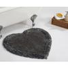 Better Trends 30 Heart Shaped Rugs 100% Cotton Soft Non Slip Doormat Washable Water Absorbent Rugs for Home Entrance Bathroom Shower Floor Decor, Gray Shaggy Border Collection view 1