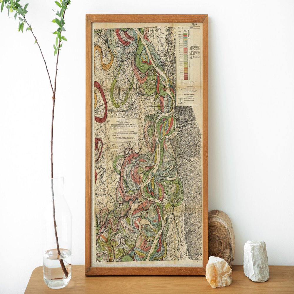 Sheet 5-1944 Mississippi River Map - River House Decor Wall Art Gifts - Harold Fisk Ancient River Meander Alluvial Valley Poster Mississipi Mississ Missipi 11x16 inches Unframed.