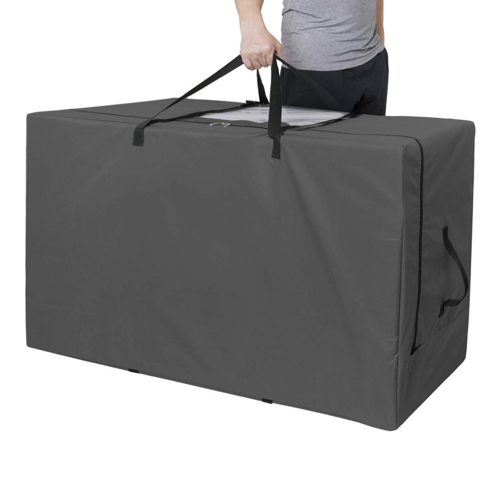 Cuddly Nest Folding Mattress Storage Bag - Heavy Duty Carry Case for Tri-Fold Guest Bed (Fits 6" Queen Mattress,Black)