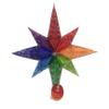 Christopher Radko Hand-Crafted European Glass Christmas Decorative Finial Tree Topper, Rainbow Stellar view 2