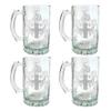 Jones English Family Coat of Arms Beer Stein 16 oz Set of 4  Personalized Heraldic Engraving view 1