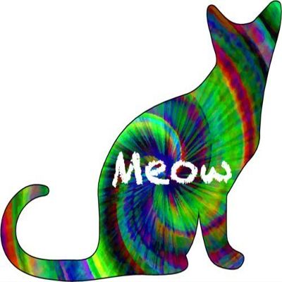 ION Graphics Magnet Cat - Funky Tie Dye Meow Cat Vinyl Magnet - Cat Vinyl Magnet - Cat Decoration - Perfect Feline Lover Gift - Made in The USA Size: 4.000" x 3.200" inch