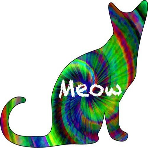 ION Graphics Magnet Cat - Funky Tie Dye Meow Cat Vinyl Magnet - Cat Vinyl Magnet - Cat Decoration - Perfect Feline Lover Gift - Made in The USA Size: 4.000" x 3.200" inch