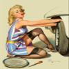 Digi Magnets Vintage Style Elvgren Pin-Up Girl Auto Magnet, 5" x 5", Rectangular, UV Resistant, Indoor/Outdoor, Bedroom/Bathroom Wall Art view 1