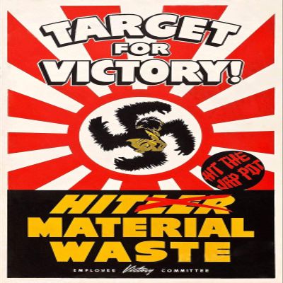 MAGNET 1943 Target for Victory! Vintage WW2 Propaganda Magnet Vinyl Magnetic Sheet for Lockers, Cars, Signs, refrigerator 5"