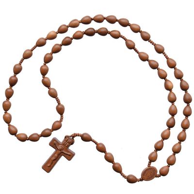 Rosary 5-decade Teardrop Jujube Light Wood 12mm