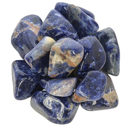 Hypnotic Gems Materials: 3 lbs Sodalite Tumbled Stones - Grade 1 - Large - 1.25" to 1.75" Avg. - Bulk Natural Rocks Polished Gemstone Supplies for Wicca, Reiki, Energy Crystal Healing