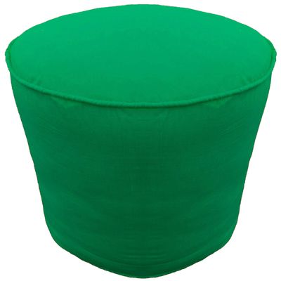 Ottoman Footstool Cover Cotton Round Pouf Cover with Piping Bottle Green 22" Diameter x 16" Height (55 cm Diameter x 40 cm Height) Cover ONLY, Not Stuffed, Insert not Included