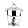 Culinary Edge Stainless Steel Buffet Chafer 4 Quart Round Chafing Dish Set with Tempered Glass Cover view 3