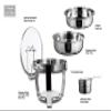 Culinary Edge Stainless Steel Buffet Chafer 4 Quart Round Chafing Dish Set with Tempered Glass Cover view 4