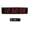 GAN XIN Large Digital Wall Clock with Remote Control, LED Stopwatch Timer, Countdown,Count Up, 12/24 Hour Switchable Time Clock for Home Gym Living Room Office Garage Decor (Red,16.3" x 3.9") view 1