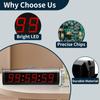 GAN XIN Large Digital Wall Clock with Remote Control, LED Stopwatch Timer, Countdown,Count Up, 12/24 Hour Switchable Time Clock for Home Gym Living Room Office Garage Decor (Red,16.3" x 3.9") view 2