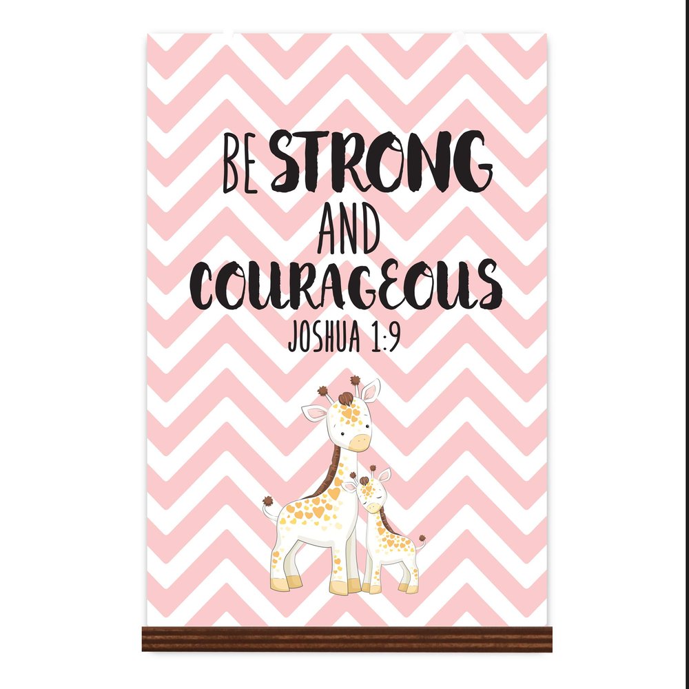 LifeSong Milestones Baptism Christening Gifts for Baby Boys and Girls Decor Sign Gift Son Daughter Godchild Godson Goddaughter Child 1st Holy Communion 8"x12" (Be Strong Base)