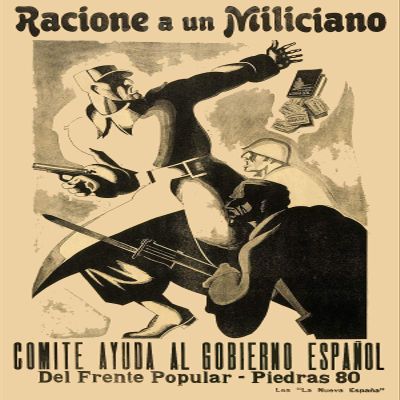 MAGNET Ration for a Militiaman! 1930s Spanish Civil War Magnet Vinyl Magnetic Sheet for Lockers, Cars, Signs, refrigerator 5"