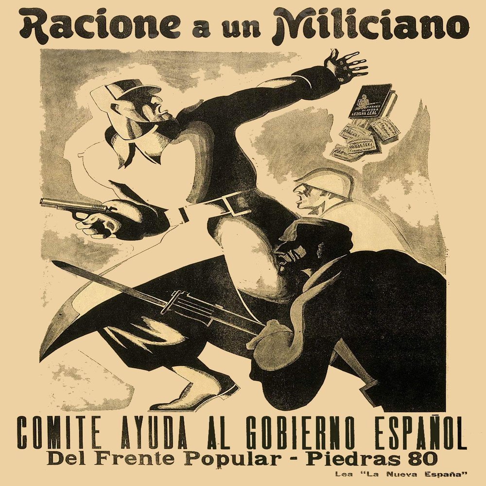 MAGNET Ration for a Militiaman! 1930s Spanish Civil War Magnet Vinyl Magnetic Sheet for Lockers, Cars, Signs, refrigerator 5"