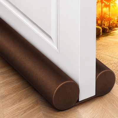 MAXTID Brown Door Draft Stoppers, Adjustable 32"-38", Double Sided, Insulation Strip, Air Stopper, Gap Filler