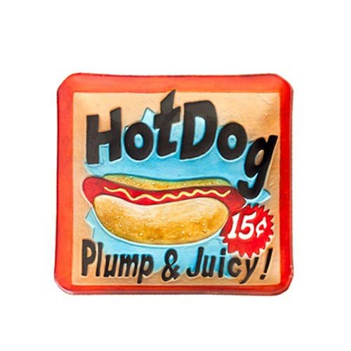  Akizuki Boeki TG8128 Hot Dog Design Accessories, Pop Decor, Glass Tray, W 10.2 x D 10.2 x H 1.1 inches (26 x 26 x