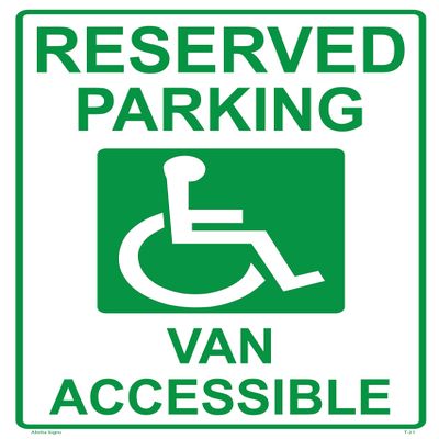 Handicap Parking Van ACCESSIBLE Sign Parking Lot Reserved for The Handicapped, UV Color & Protection to Last Longer, Rust-Free Heavy Duty Metal 18x12 0.04"