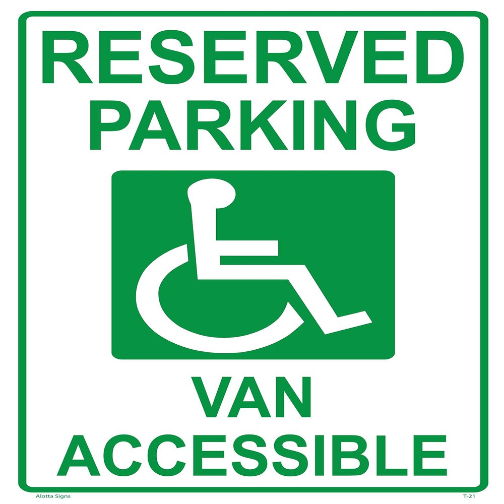 Handicap Parking Van ACCESSIBLE Sign Parking Lot Reserved for The Handicapped, UV Color & Protection to Last Longer, Rust-Free Heavy Duty Metal 18x12 0.04"