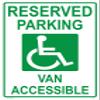 Handicap Parking Van ACCESSIBLE Sign Parking Lot Reserved for The Handicapped, UV Color & Protection to Last Longer, Rust-Free Heavy Duty Metal 18x12 0.04" view 1
