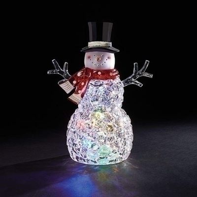 Roman Christmas Inc., Acrylic Holiday Collection, 12" H LED Snowman Rotate LITE, Lantern, Snow Globe, Holiday Home Dcor, Santa, Cardinal, Nutcracker, Snowman, Reindeer