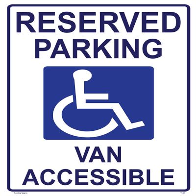 Handicap Parking Van ACCESSIBLE Sign Parking Lot Reserved for The Handicapped, UV Color & Protection to Last Longer, Rust-Free Heavy Duty Metal 18x12 0.04"