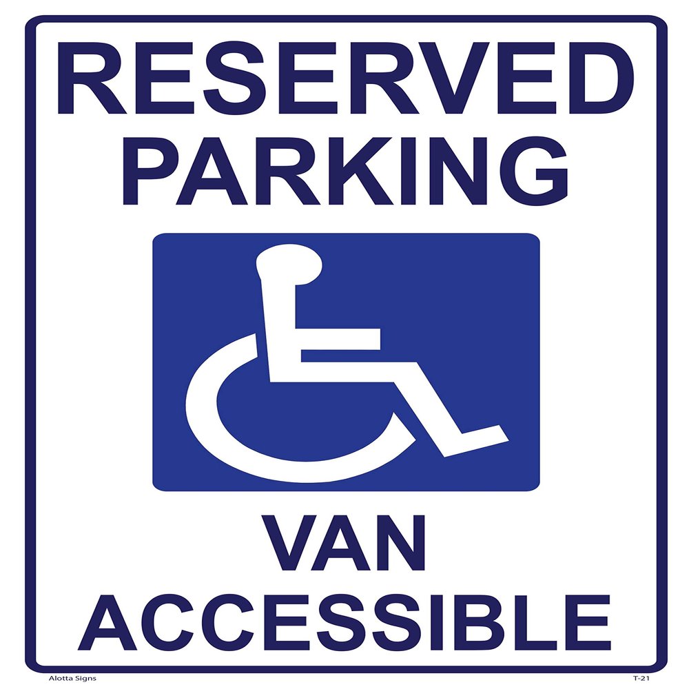 Handicap Parking Van ACCESSIBLE Sign Parking Lot Reserved for The Handicapped, UV Color & Protection to Last Longer, Rust-Free Heavy Duty Metal 18x12 0.04"