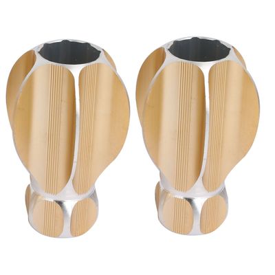 Aexit 60mmx90mm Through Construction Hardware Hole Curtain Drapery Rail End Cap Rod Finial Gold Tone 2pcs Model:72as468qo53