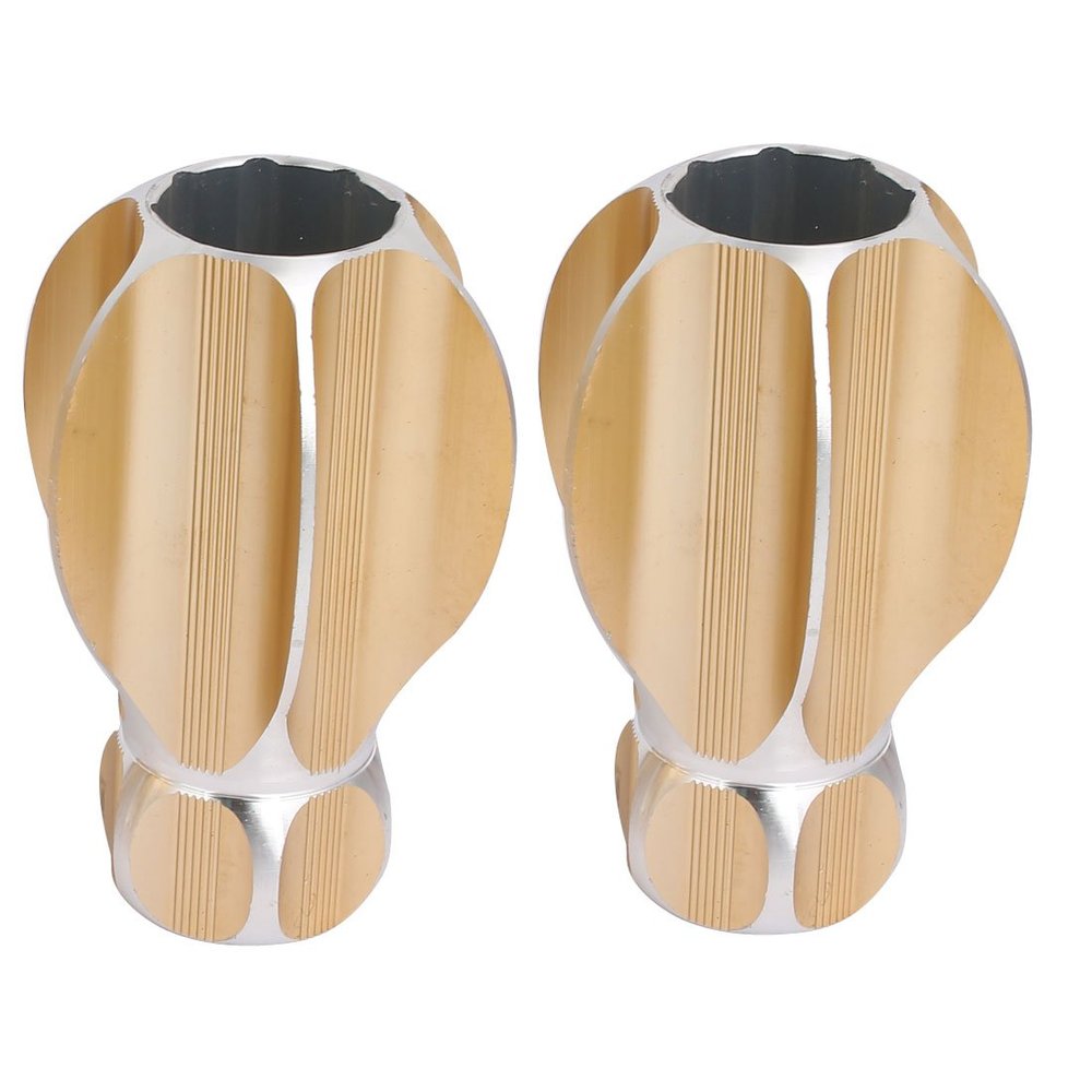 Aexit 60mmx90mm Through Construction Hardware Hole Curtain Drapery Rail End Cap Rod Finial Gold Tone 2pcs Model:72as468qo53