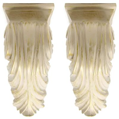 Urbanest Set of 2 Cameau Drapery Sconce, 2-inch Diameter, Gilded French White