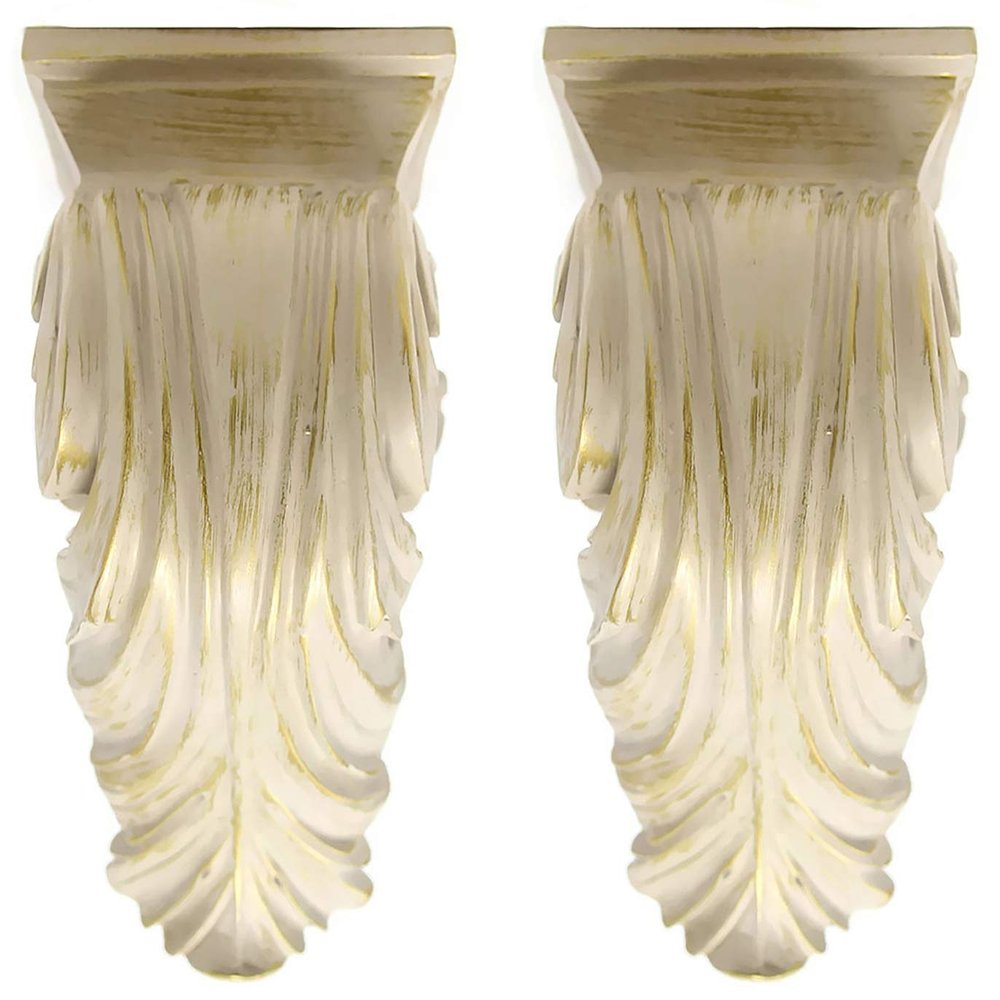 Urbanest Set of 2 Cameau Drapery Sconce, 2-inch Diameter, Gilded French White
