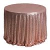 Liveinu Sparkle Glitz Sequin Tablecloth Party Table Cover Table Runner for Wedding Cake Dessert Table Exhibition Events Table Linens Round 128" Inch Rose Gold view 1