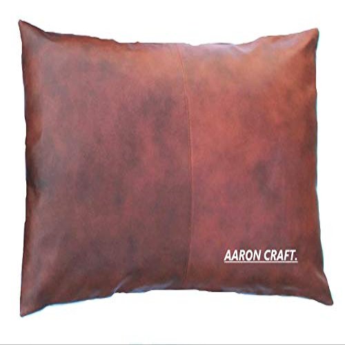 Aaron Craft Lambskin Leather Cushion Pillow Cover (Tan, 12x20)