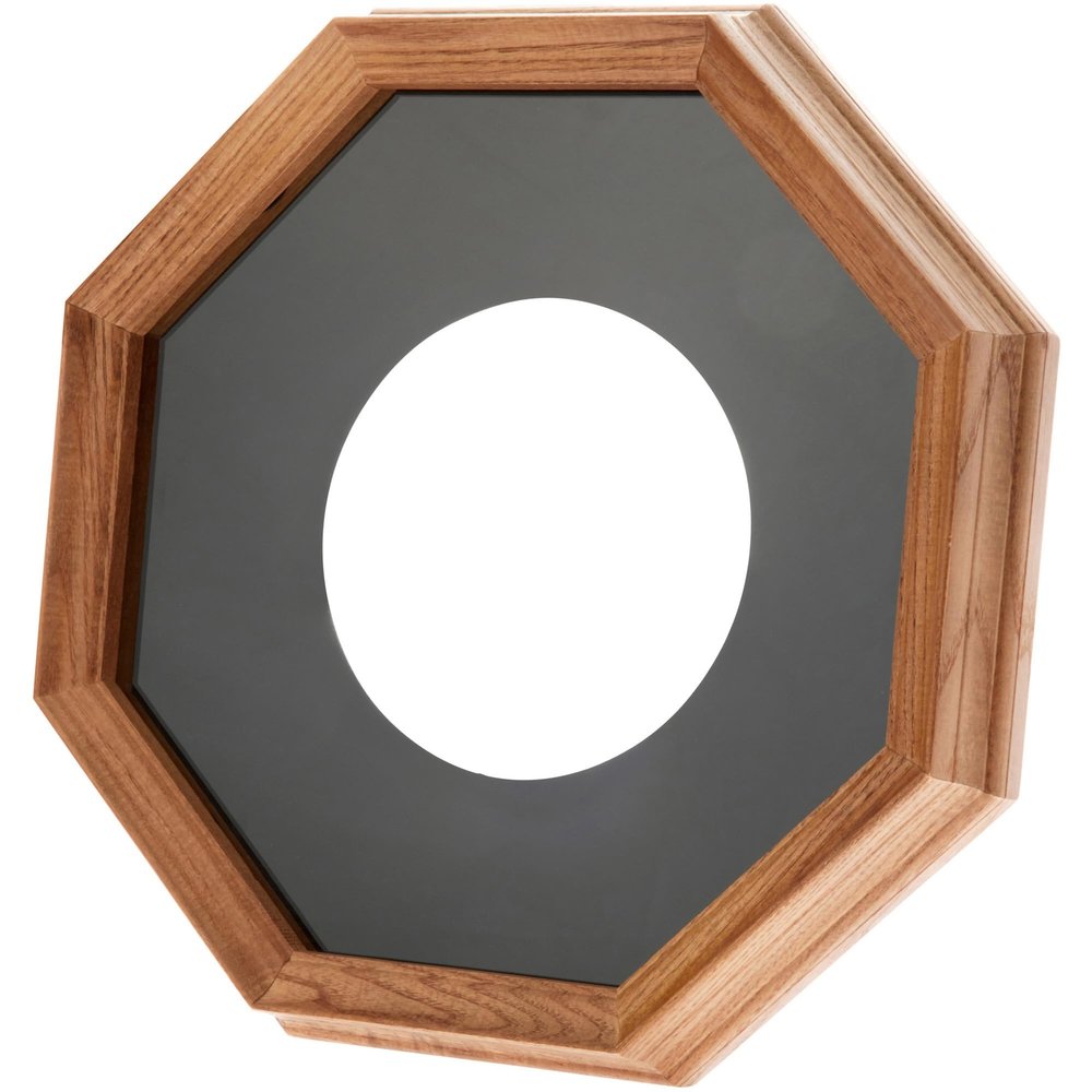 Bard's Glass Front Oak Wall Mountable Plate Frame, 13" H x 13" W x 1.5" D (For 8" - 9.5" Plates)