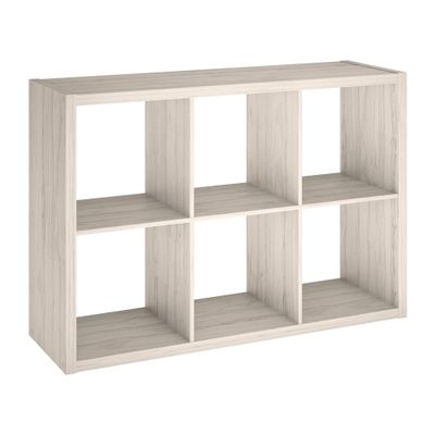 ClosetMaid Decorative Open Back 6-Cube Storage Organizer, Bleached Walnut