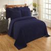 Better Trends Chenille Bedspreads Full/Double Size, Navy 100% Cotton Chenille Stripe Design Tufted Bedding Coverlet Soft Lightweight, 81"x110" 1 Pieces Jullian Collection view 1