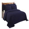 Better Trends Chenille Bedspreads Full/Double Size, Navy 100% Cotton Chenille Stripe Design Tufted Bedding Coverlet Soft Lightweight, 81"x110" 1 Pieces Jullian Collection view 2