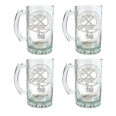 Adam Scottish Clan Crest 16oz Beer Stein Set of 4  Personalized Heraldic Engraving