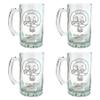 Bruce Scottish Clan Crest Beer Stein Set of 4, 16oz  Personalized Heraldic Engraving view 1