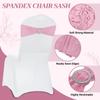 MDS Pack of 150 Spandex Chair Sashes Bows Universal fits Elastic Stretch Chair Bands Ties with Buckle Slider Bow for Wedding Decoration Spandex Slider Sashes Bow - Pink view 3